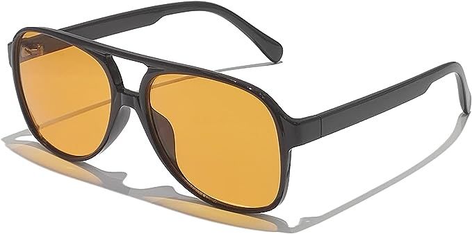 PAMIX Retro Trendy Aviator Sunglasses 70s Cool Oversized Vintage Unisex 100% UVA/UVB Protection | Amazon (US)