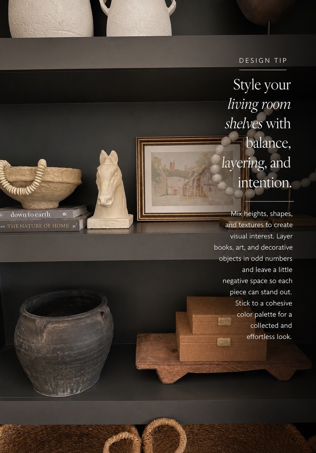Living room shelves feel most intentional when every piece has room to shine 🤎 Layer books, artwork, sculptural objects, pottery, and natural textures at different heights, leaving a little negative space for a collected look that never feels cluttered.

#porcheandco #LivingRoomShelves #ShelfStyling #LivingRoomDecor #HomeStyling

#LTKHome #LTKvlog