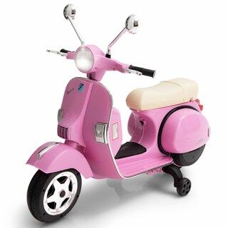Costway Kids Vespa Scooter, 6V Rechargeable Ride on Motorcycle w/Training Wheels Pink | Kroger