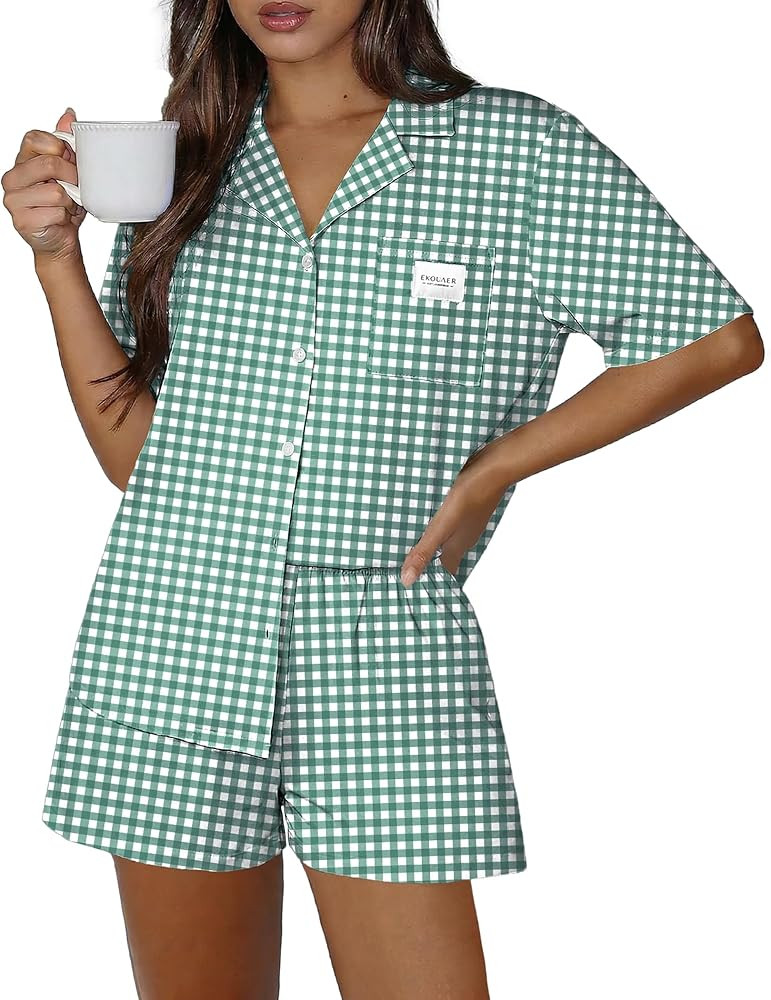 Ekouaer Two Piece Sets for Women Summer Y2K Shirt and Shorts Beach Vacation Cruise Outfits Travel... | Amazon (US)
