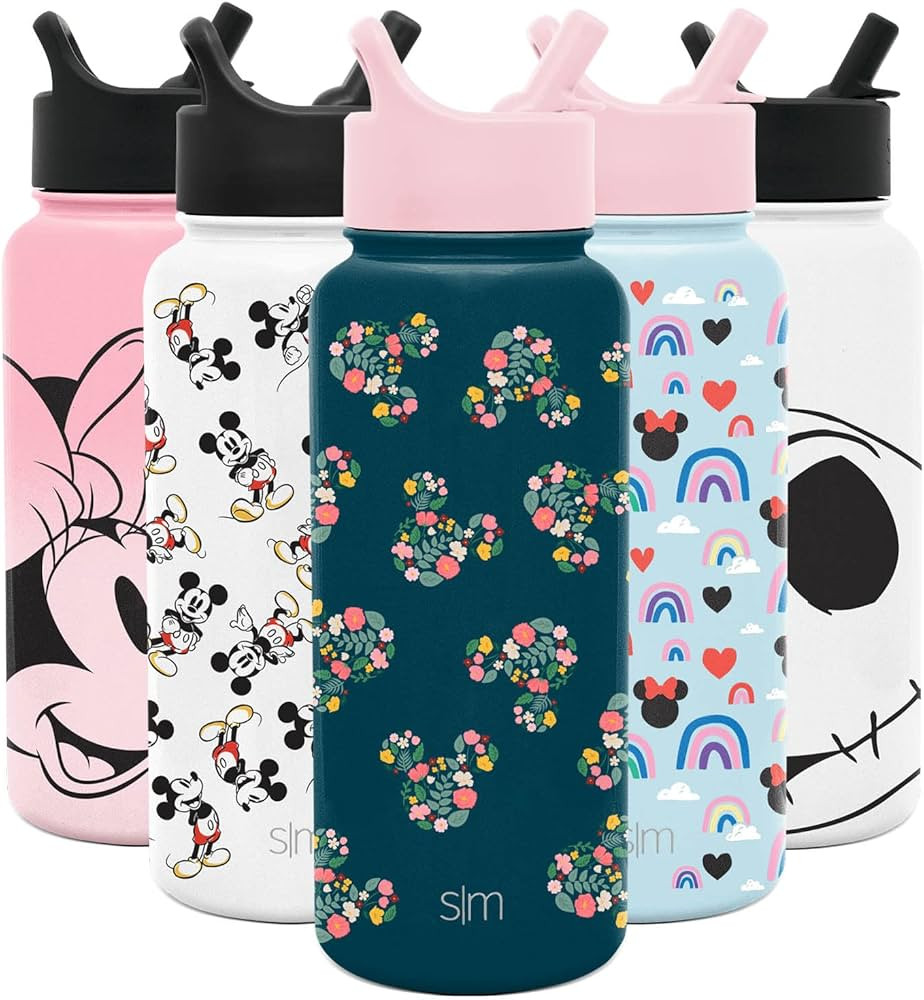 Simple Modern Disney Water Bottle with Straw Lid Insulated Stainless Steel Metal Thermos | Gifts ... | Amazon (US)
