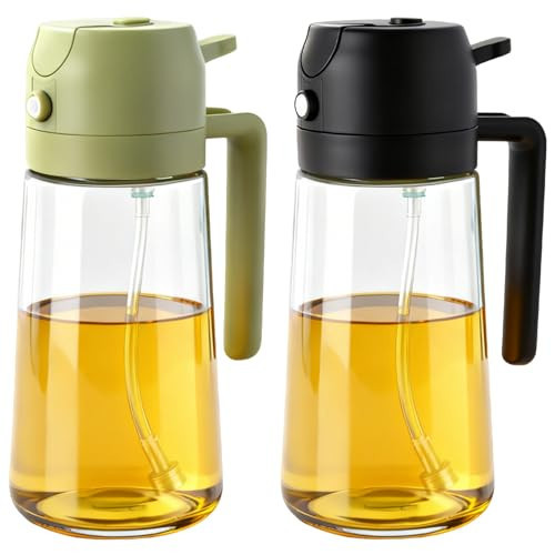 RMNJPW 2Pcs Glass Oil Sprayer for Cooking 16oz/470ml, Kitchen Gadget for Air Fryer, Salad, BBQ, Frying（Black+Green） | Amazon (US)