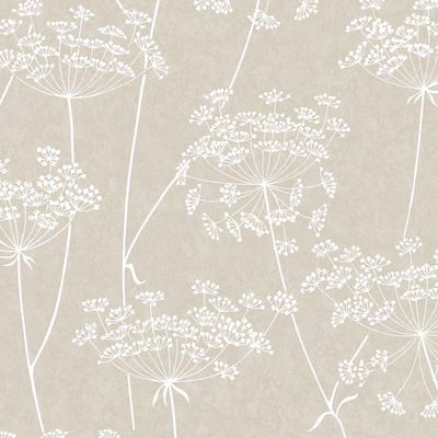 Graham & Brown Innocence 56-sq ft Taupe Vinyl Textured Floral Unpasted Wallpaper | Lowe's