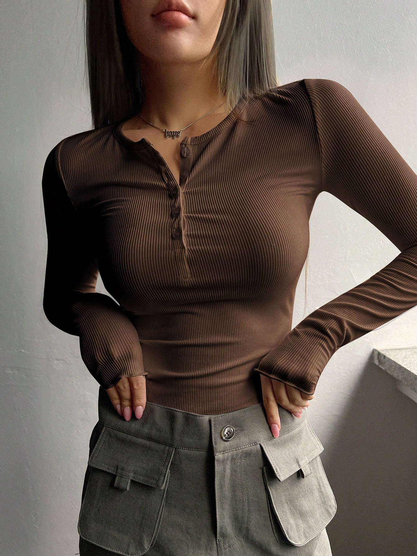 Color: Coffee Brown | SHEIN