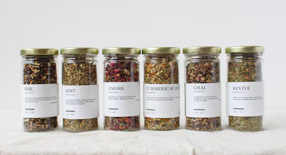 Loose Leaf Tea Sampler Jars  Organic Healthy Herbal Tea | Etsy | Etsy (US)