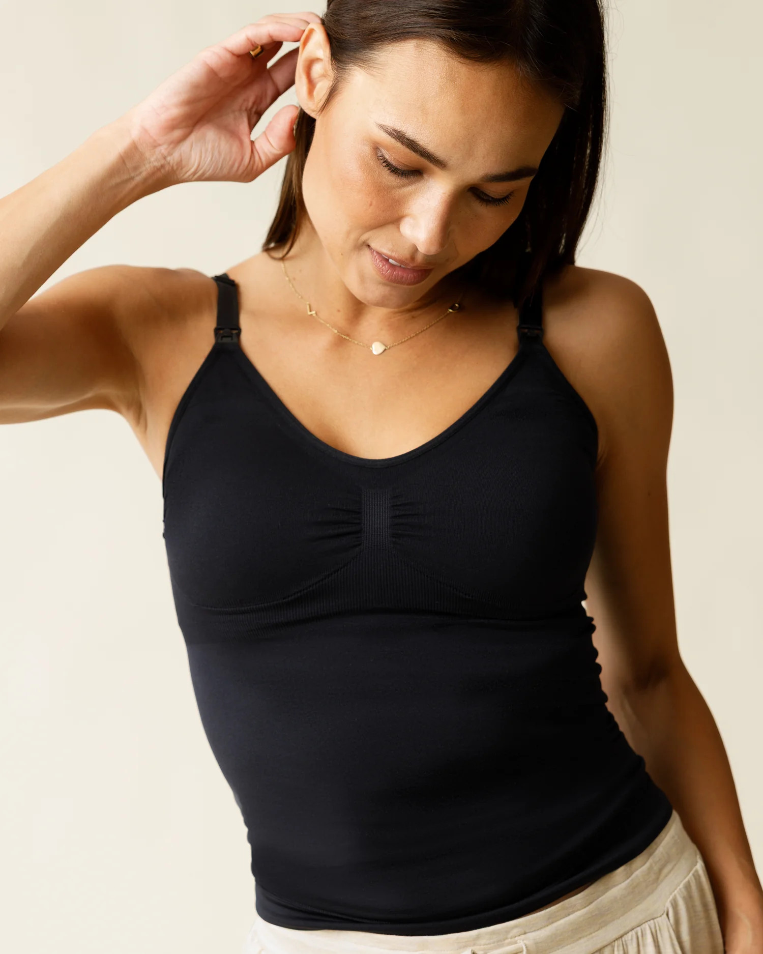 Simply Sublime\u00ae Maternity & Nursing Tank Seamless Support Cami | Black - Kindred Bravely | Kindred Bravely