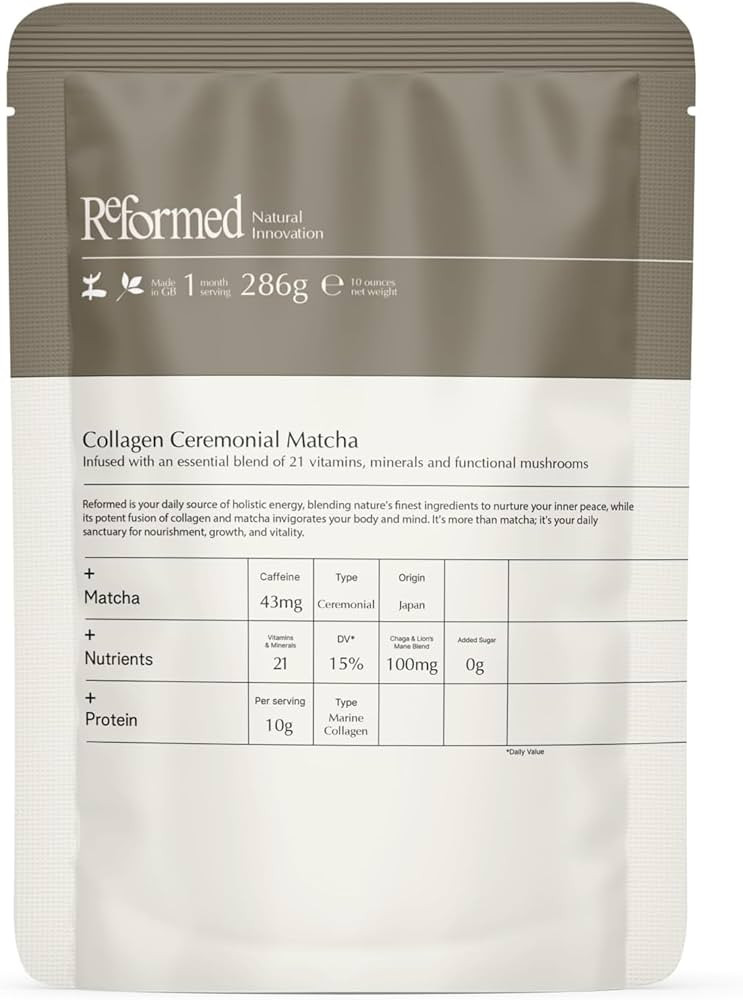 Reformed Collagen Matcha Powder I Hydrolysed Collagen (Marine), Ceremonial Grade, Skin Health, Re... | Amazon (UK)