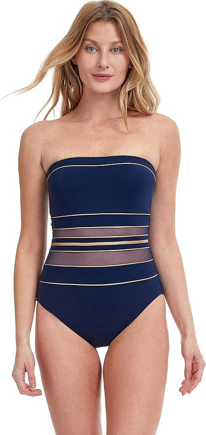 Gottex Women's Navy Gold One-Piece Swimsuit | Amazon (US)