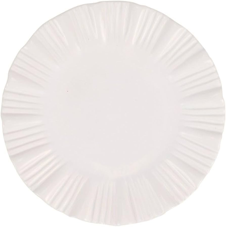 Vietri Bari White European Dinner Plate Handmade Elegant Stoneware Dining Dish Durable Oven Safe ... | Amazon (US)