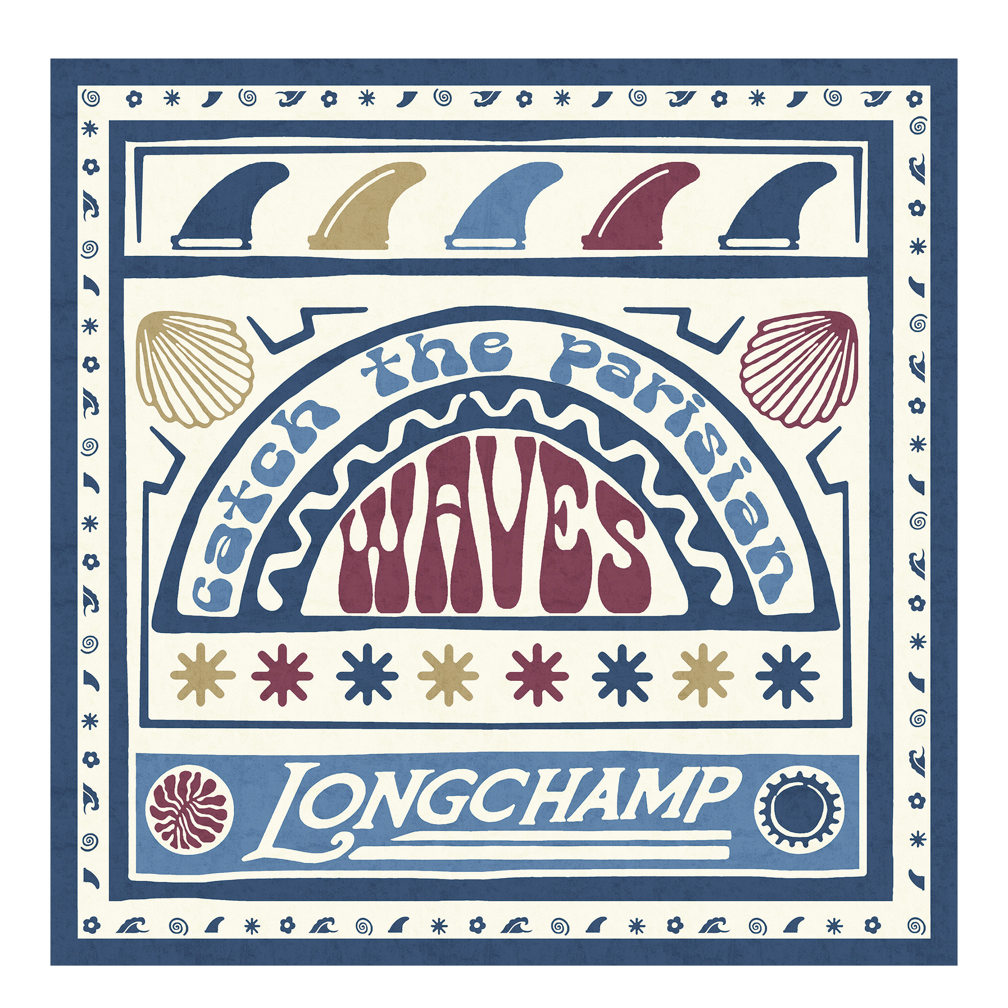 Catch The Parisian Wave Silk scarf 50 | Longchamp