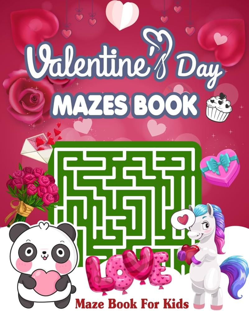 Valentine's Day Mazes Book For Kids: 100 Diverse Puzzles for Endless A Fun Valentine's Day Activi... | Amazon (US)