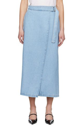 Levi's - Blue Column Wrap Denim Maxi Skirt | SSENSE