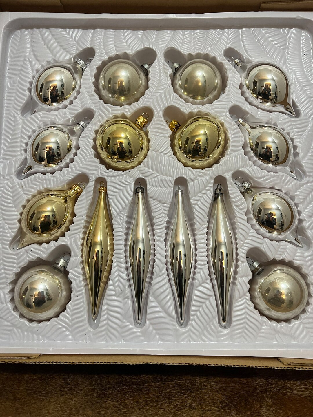 Set Of 14 Vintage Gold and Silver Blown Glass Christmas Ornaments, Christmas Décor, Holiday 2022 | Etsy (US)