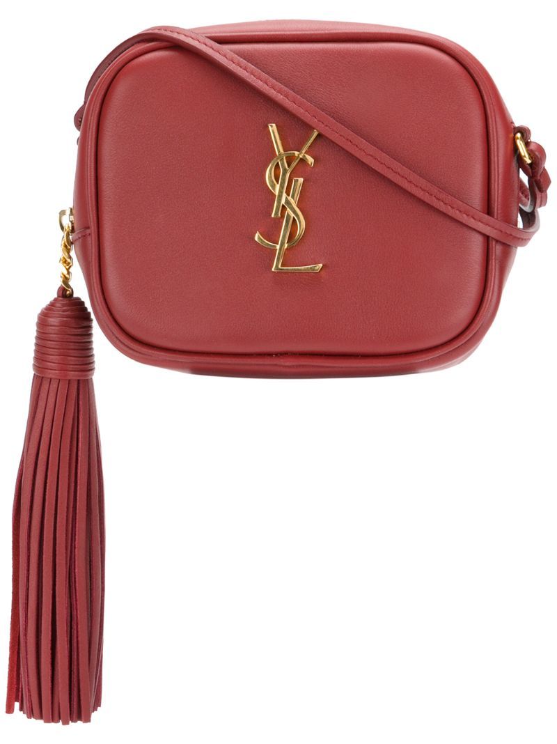 Saint Laurent - Monogram Blogger crossbody bag - women - Calf Leather - One Size, Pink/Purple, Calf Leather | FarFetch US