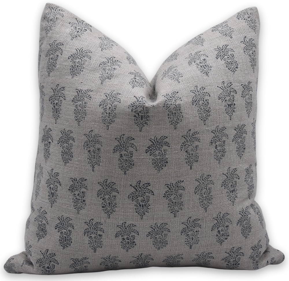 Fabritual Thick Linen Throw Pillow Cover, Outdoor Pillow with Handloom Print, Sustainable Handmad... | Amazon (US)