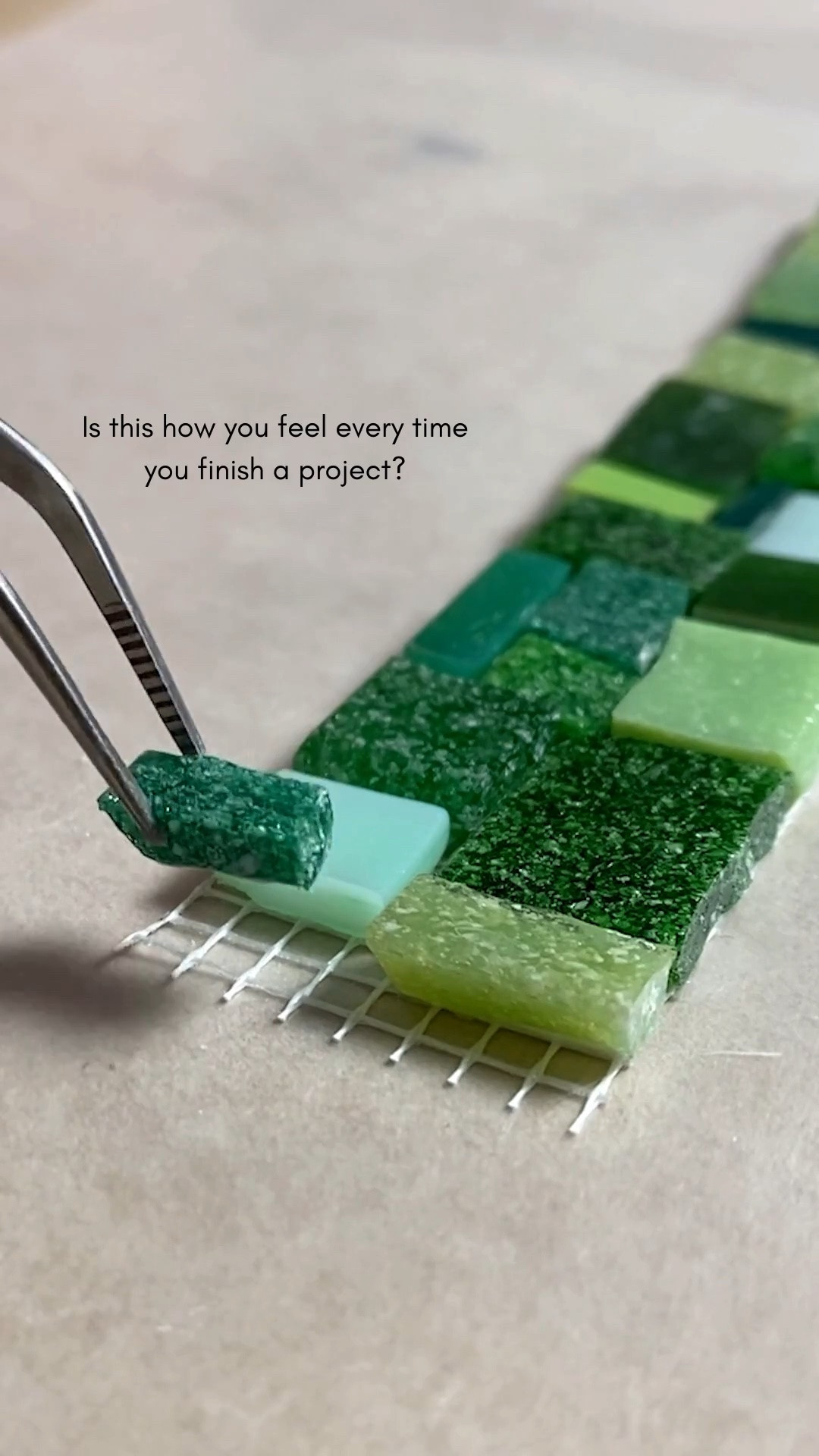 Apparently, finishing a mosaic (or whatever creative endeavor you’re into) deserves a standing ovation. 😂👏

That moment when you place the very last piece/stitch/paint stroke and suddenly feel like you've just won an Olympic gold medal. 🥇

And yes…the long tweezers are absolutely one of the tools I use in mosaics to get those final little pieces exactly where I want them.

I linked the tweezers + a few of my favorite things when making a mosaic-on-mesh project. ✨

For mosaic tips, tutorials, inspiration, and so much more please visit my YouTube channel: YouTube.com/julieweilbacher, and follow @julieweilbacher on Instagram.

#mosaic #crafting #craftsupplies #arttools #fallcrafts #mosaictile #analoghobby

#LTKHome