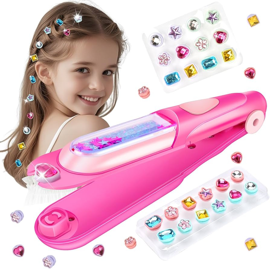kidzkube Kids Hair Gem Stamper Kit, Bling Hair Jewels for Girls Toys, Quick Gems Hair Jeweler, Ha... | Amazon (US)