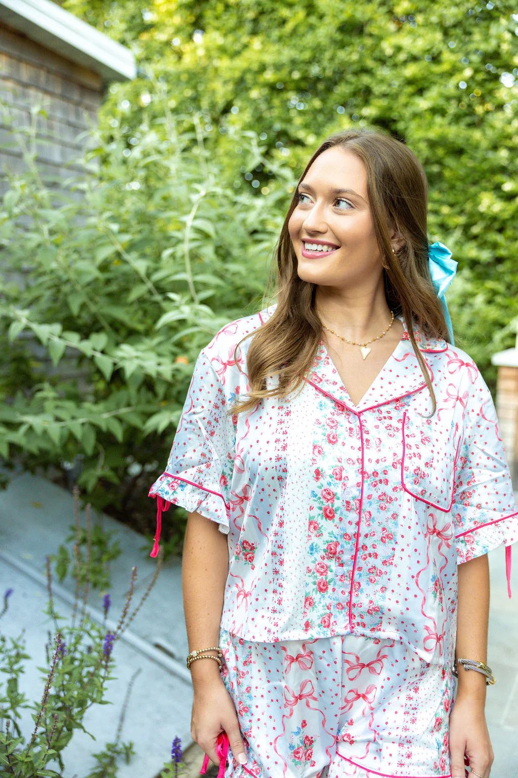 Red, White & Bows Satin Pajama | Shop Your Darling Style