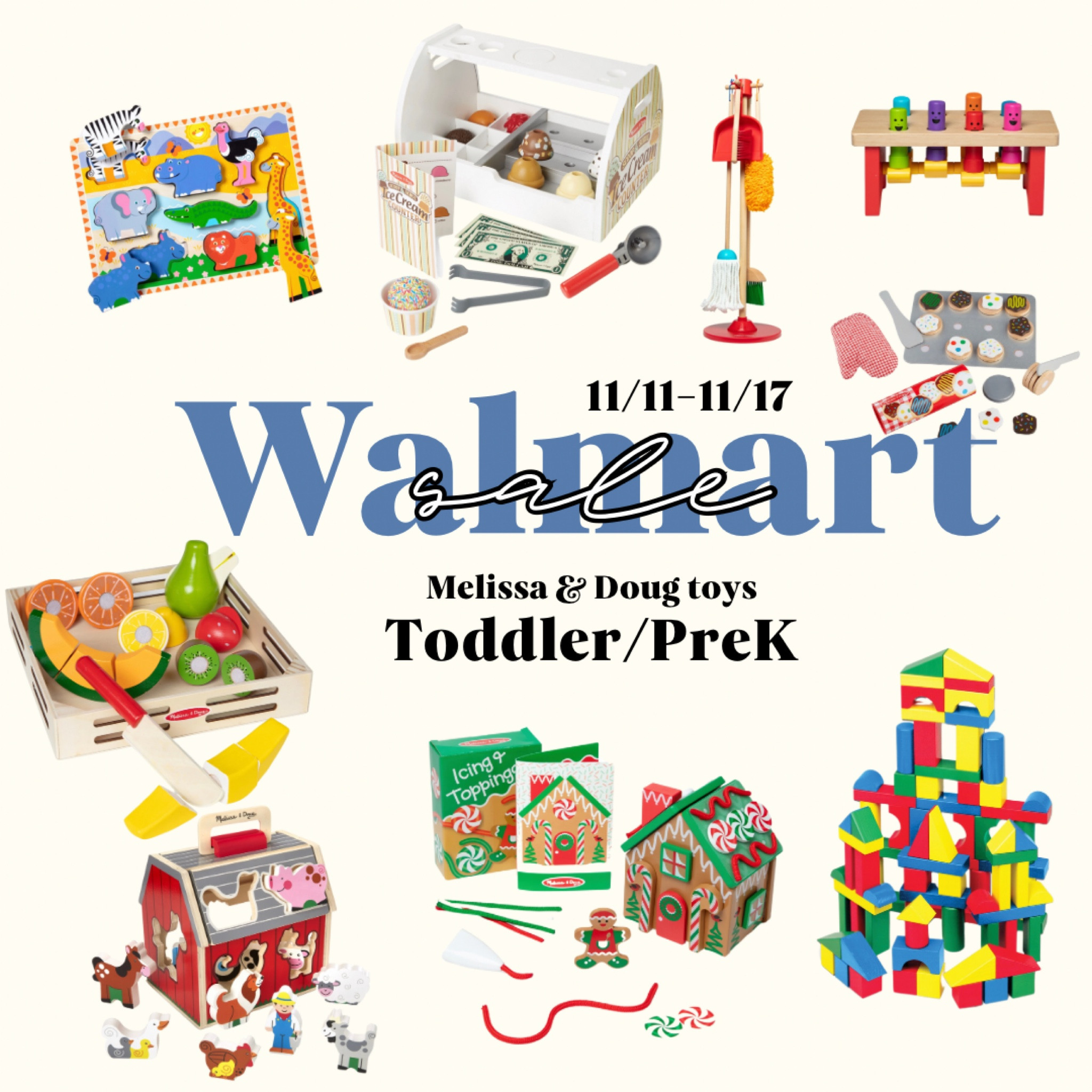 📣WALMART EARLY BLACK FRIDAY DEALS : Melissa & Doug Wooden toys for Toddlers/Pre-K


#LTKKids #LTKGiftGuide #LTKBaby
