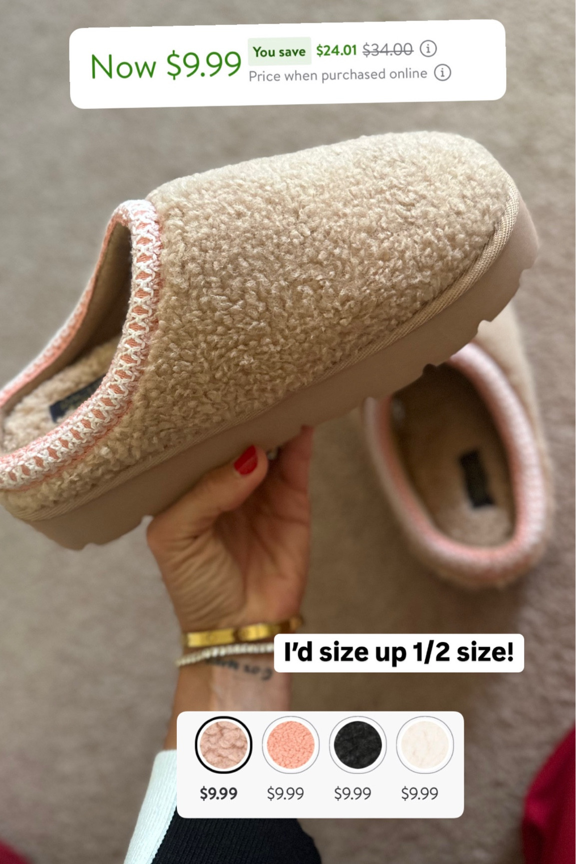 New Walmart platform slippers on sale! Size up half size 

#LTKHoliday #LTKFindsUnder100 #LTKShoeCrush