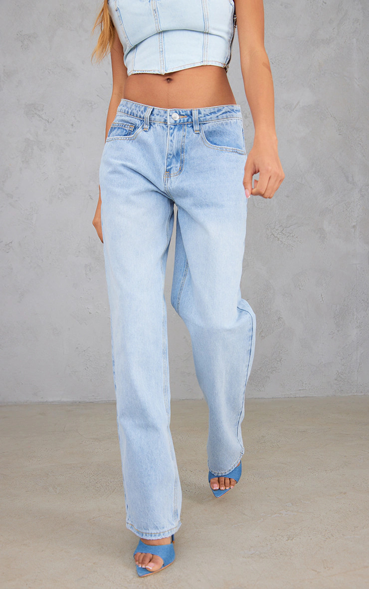 Vintage Bleach Wash Rigid Wide Leg Jeans | PrettyLittleThing UK