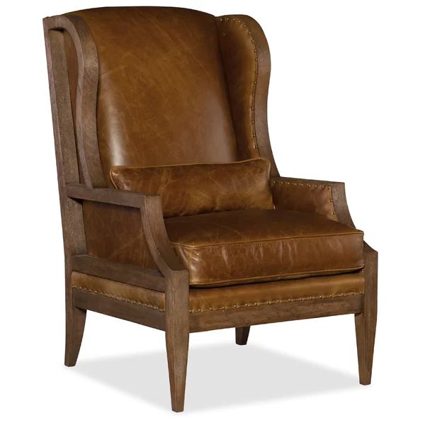 Laurel Genuine Leather Wingback Chair | Wayfair North America