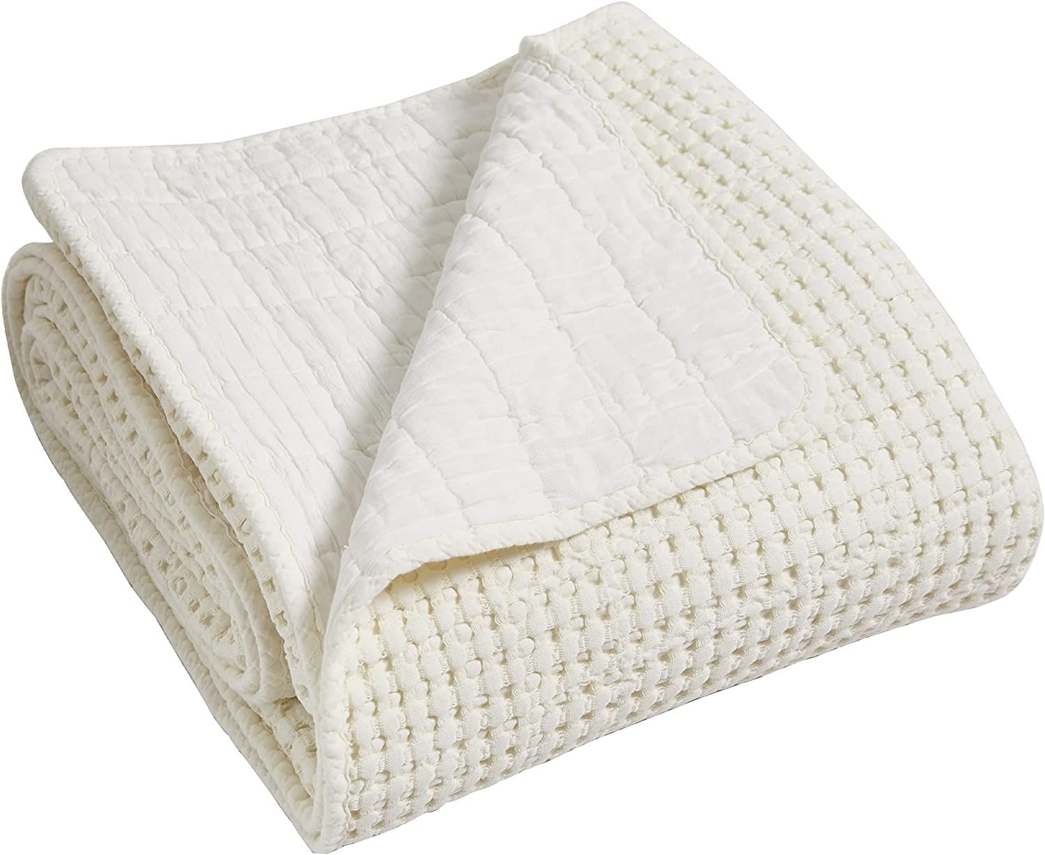 Levtex Home - Mills Waffle - King Bedspread Set - Cream Cotton Waffle - Bedspread Size (122 x 106... | Amazon (US)