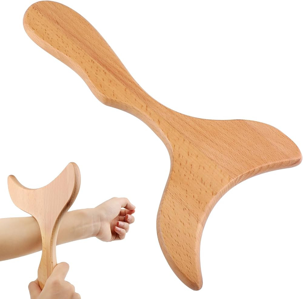 Larger Wooden Gua Sha Lymphatic Drainage Massager, 31 x 15.7 cm, Body, Back & Neck Gua Sha Therap... | Amazon (UK)
