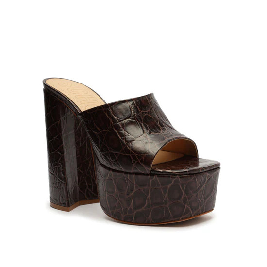 Darah Crocodile-Embossed Leather Sandal | Schutz Shoes (US)