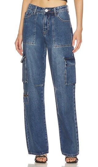 Cargo Jackson Mid Waist Wide Leg Jeans in Rosewood | Revolve Clothing (Global)