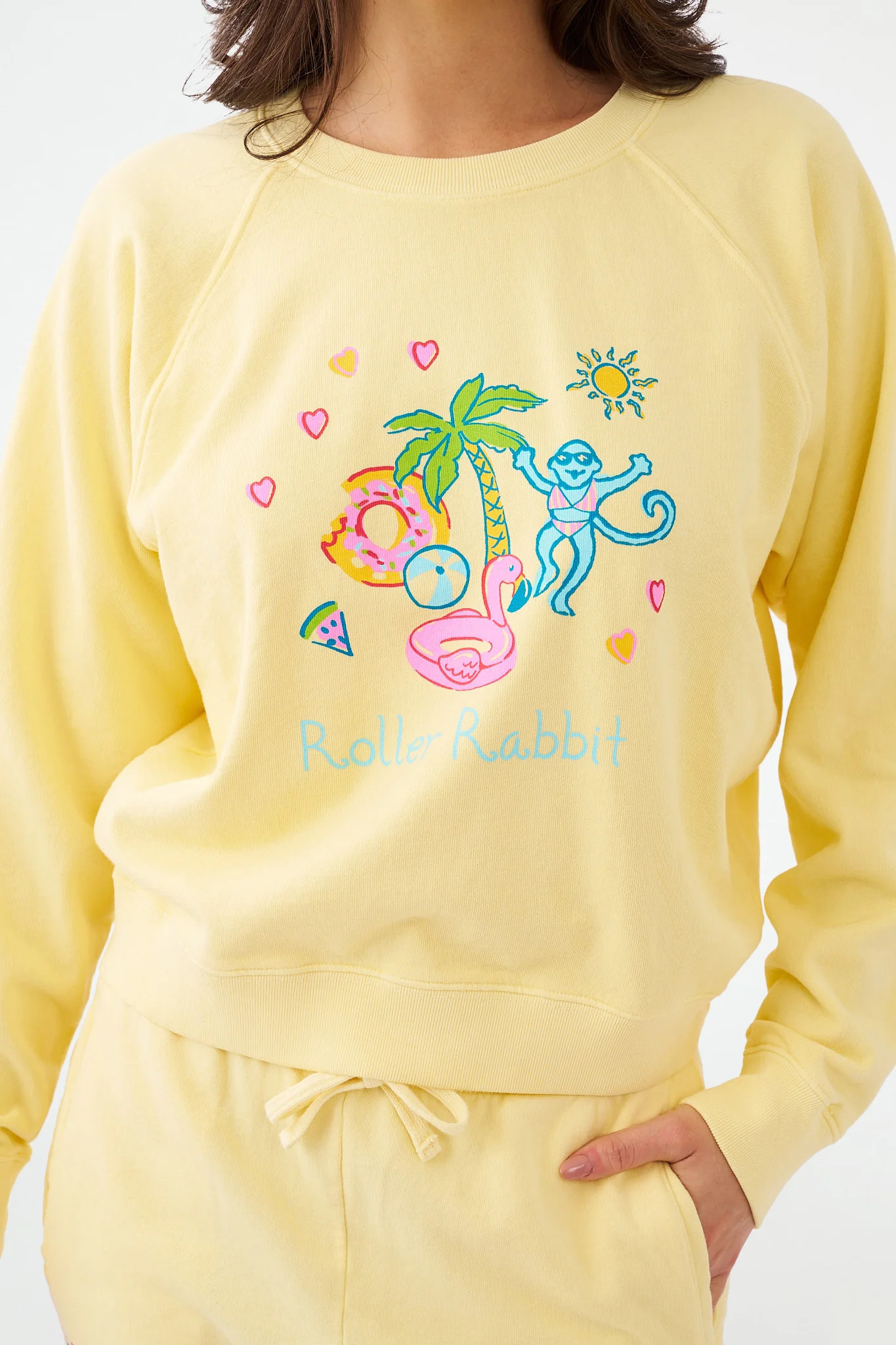 Pool Party Crewneck YELLOW / XS | Roller Rabbit