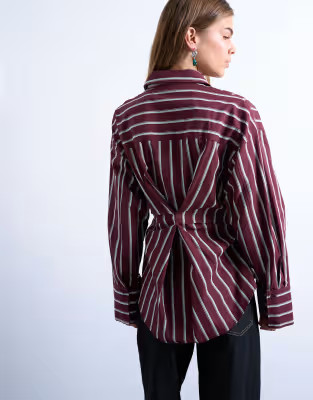 Topshop Asymmetric waisted long sleeve shirt | ASOS (Global)