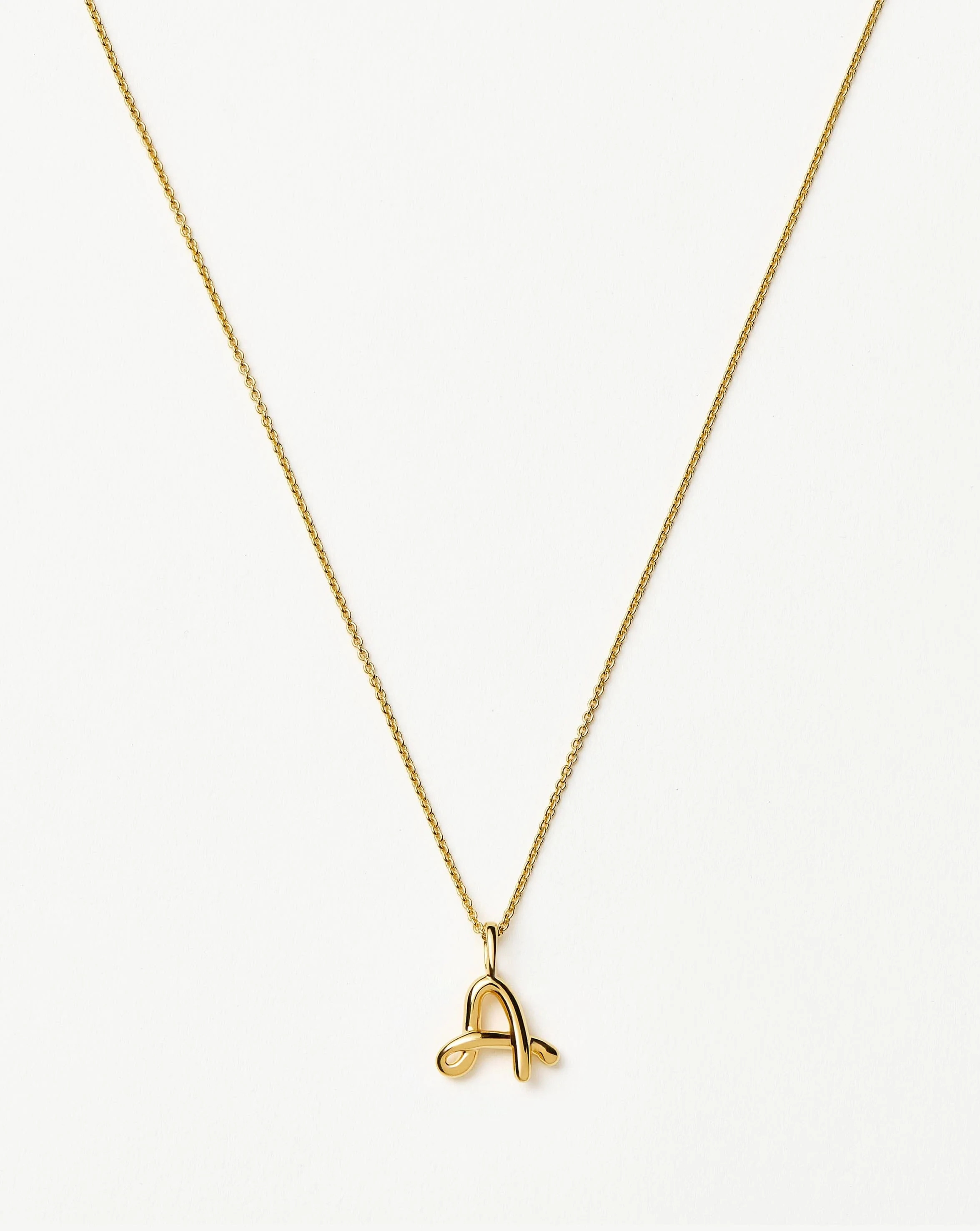 Curly Molten Mini Gold Initial Necklace - A | Missoma UK | Missoma UK