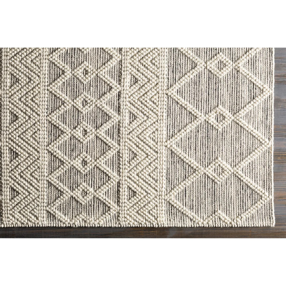 9’x12’ Latrissa Moroccan Flatweave Wool Charcoal/Cream Area Rug | Wayfair North America