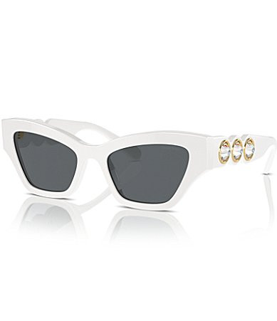 Swarovski SK6021 53mm Jeweled Cat Eye Sunglasses - White | Dillard's