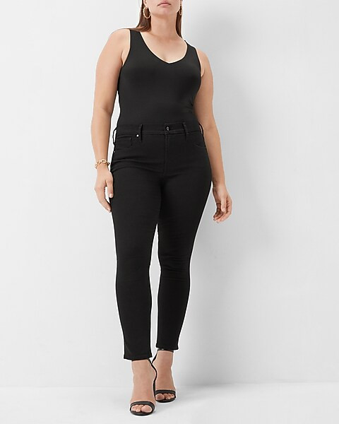 Mid Rise Black Supersoft Skinny Jeans | Express