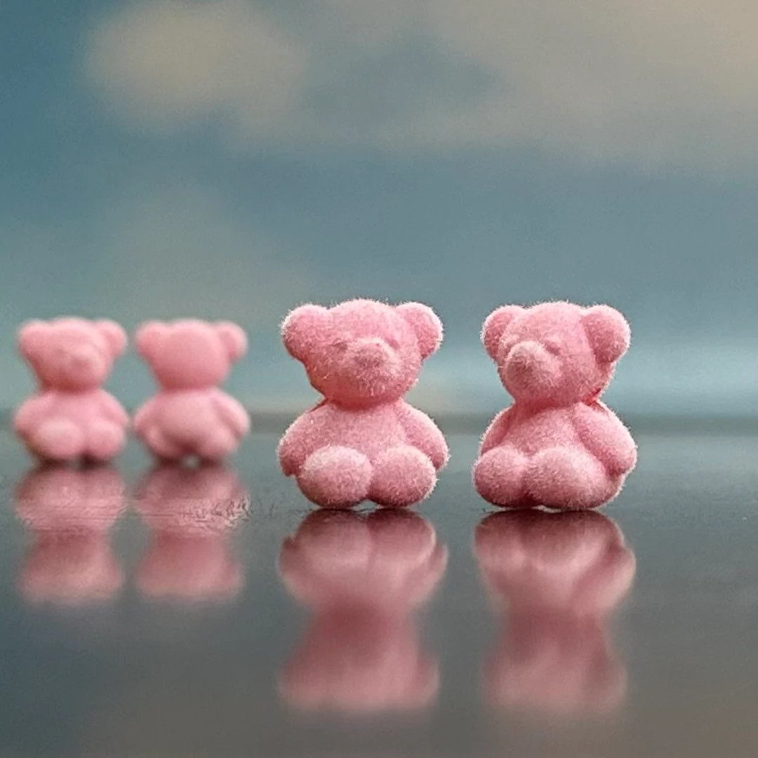 Fuzzy Pink Teddy Bear Charms qty 4 - Etsy Canada | Etsy (US)