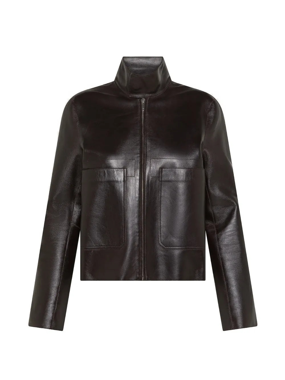zip leather jacket | Farfetch Global