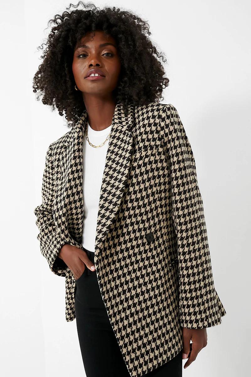 Black and Nude Houndstooth Kaia Blazer | Tuckernuck (US)