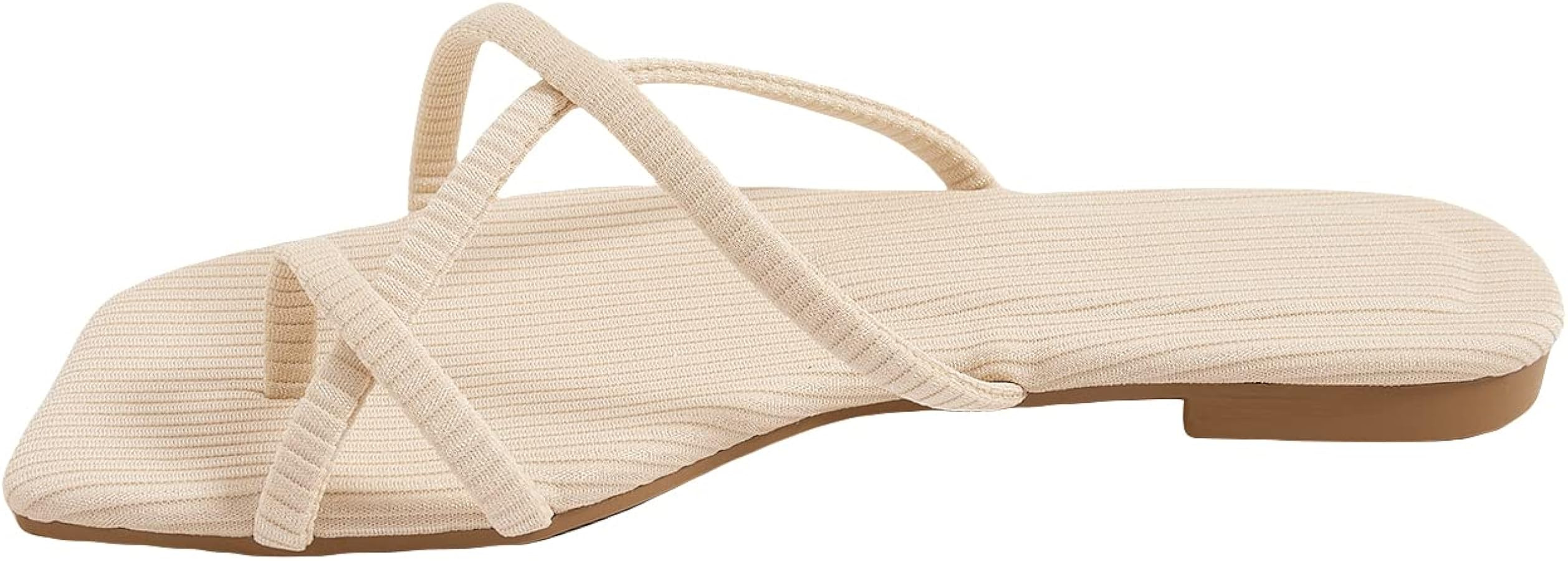 GORGLITTER Women's Cross Strappy Sandal Flat Sandals Toe Ring Slides Slip on Flip Flops | Amazon (US)