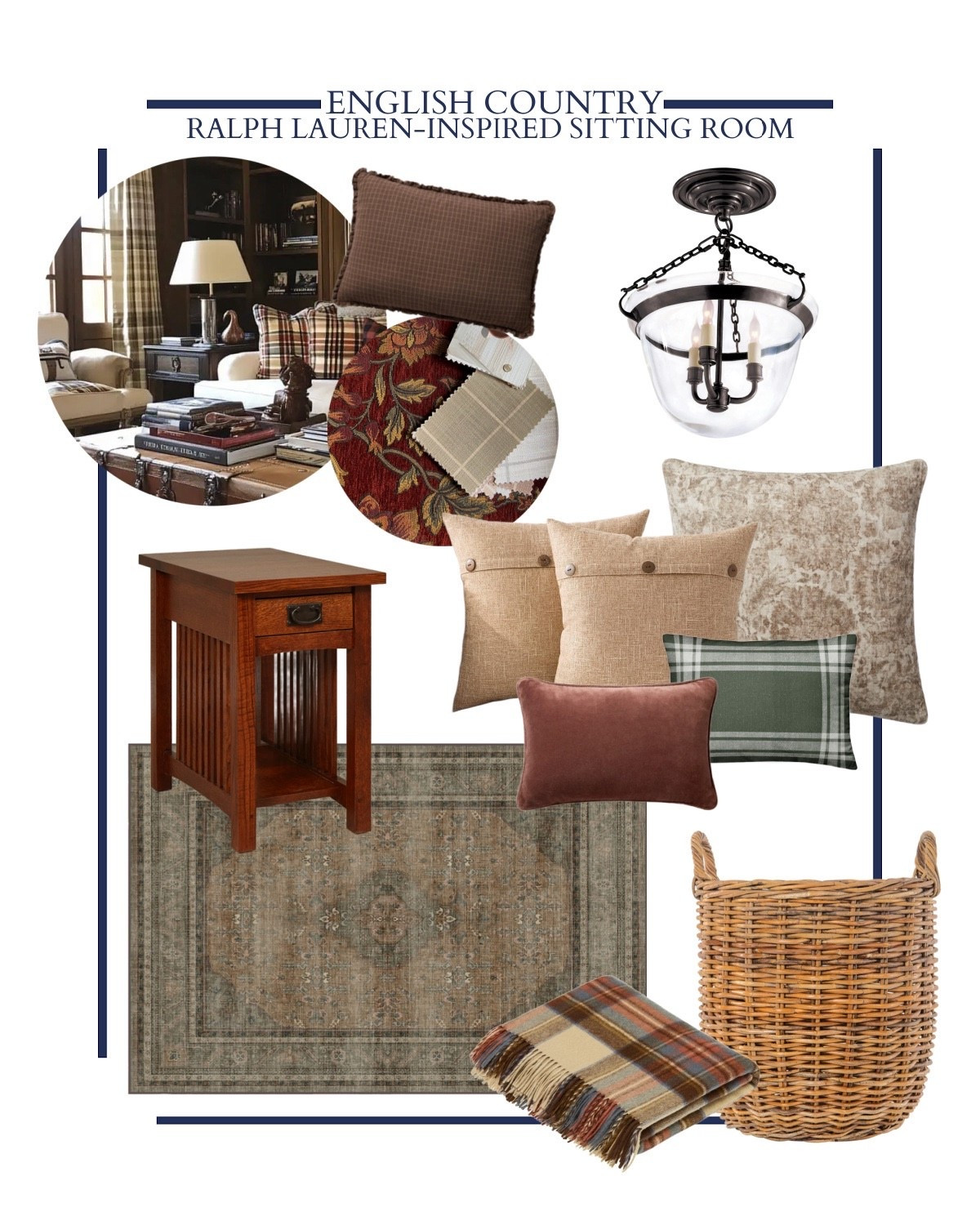 Mood board for a design project inspired by English Country style, Ralph Lauren, and my client’s incredible collection of antiques.

#LTKHome