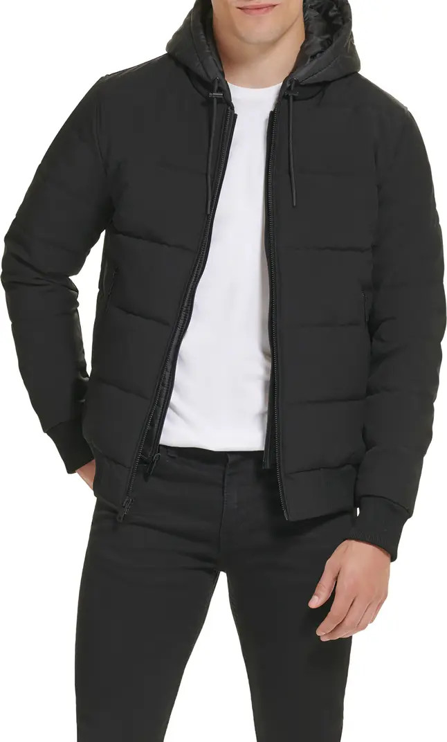 Kenneth Cole New York Oxford Hooded Bomber Jacket | Nordstromrack | Nordstrom Rack