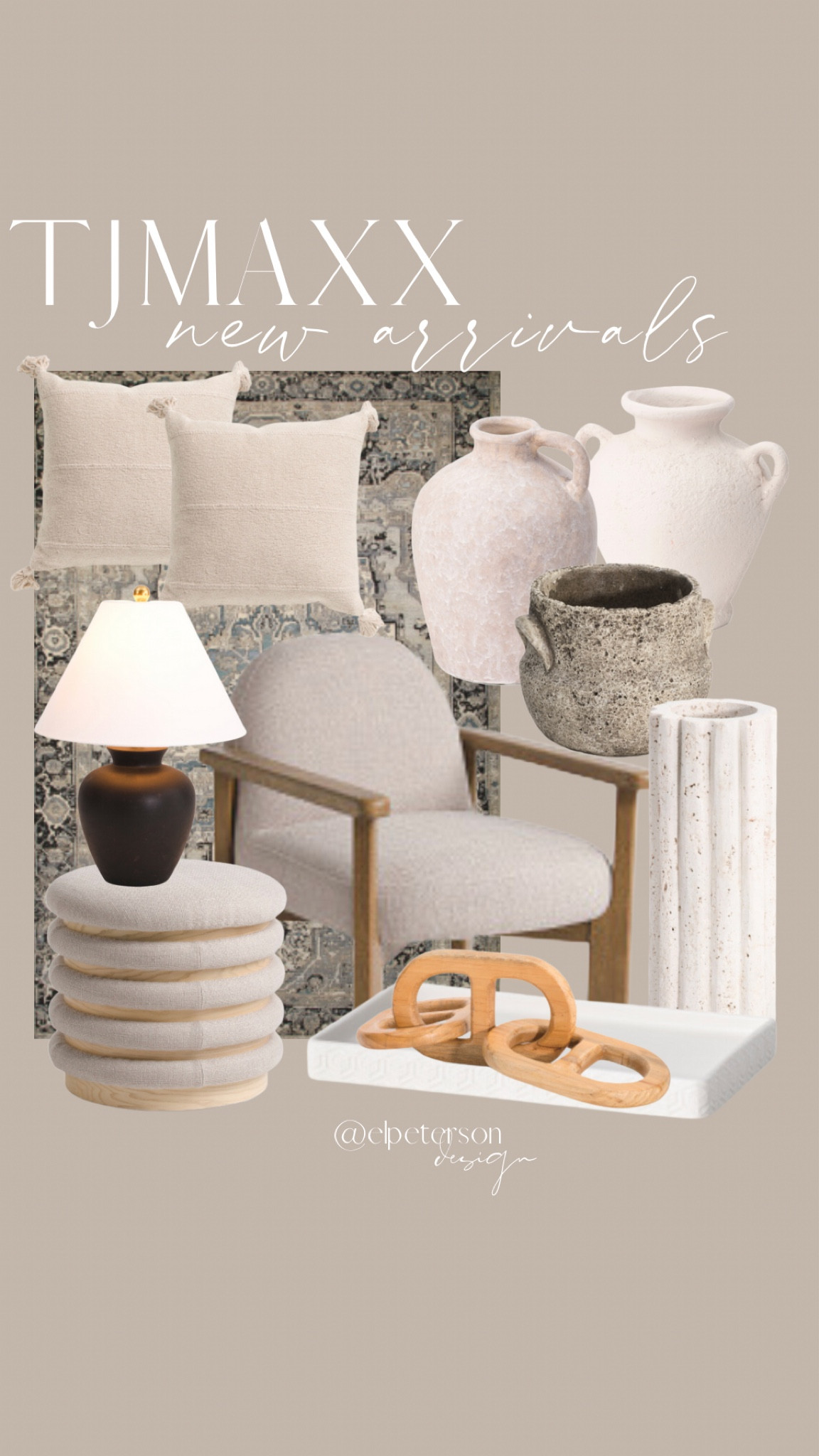 TJ Maxx finds 
Throw pillows 
Ottoman 
Lamp 
Vases 

#LTKhome #LTKunder50 #LTKunder100