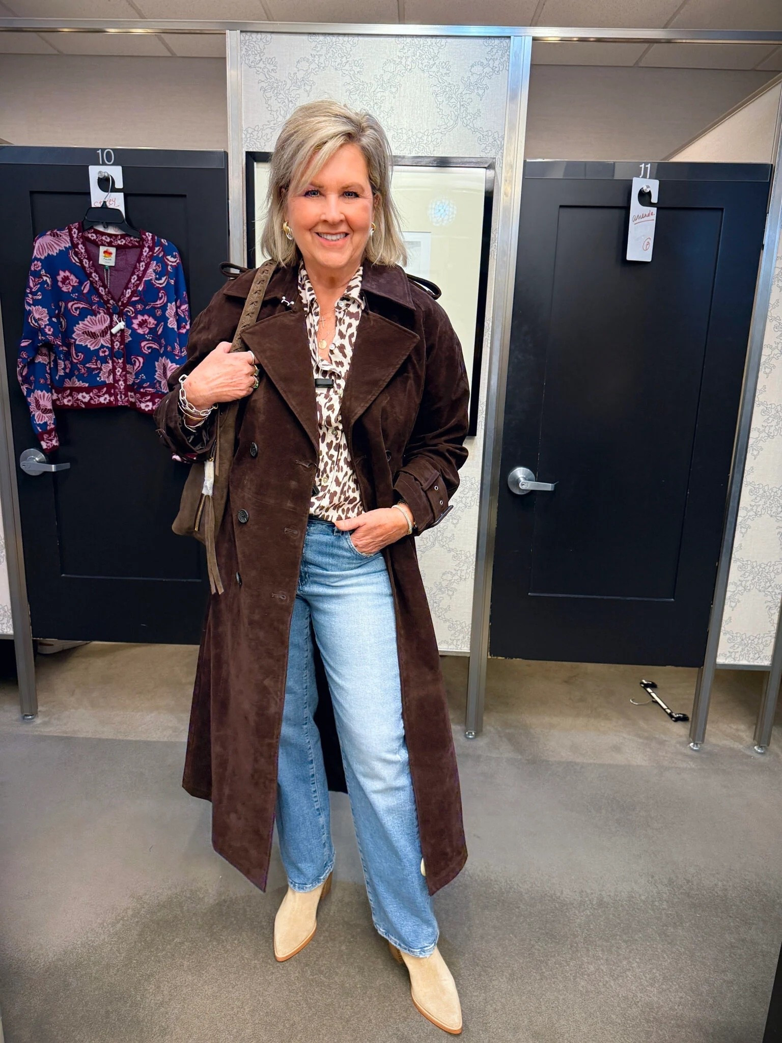 Trench coat size medium | jaguar printed shirt size medium | jeans size 29 

#LTKStyleTip #LTKOver40 #LTKSaleAlert