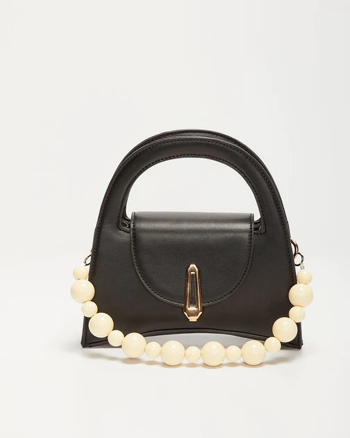 Attina Pearl Strap Handbag - Black | VICI