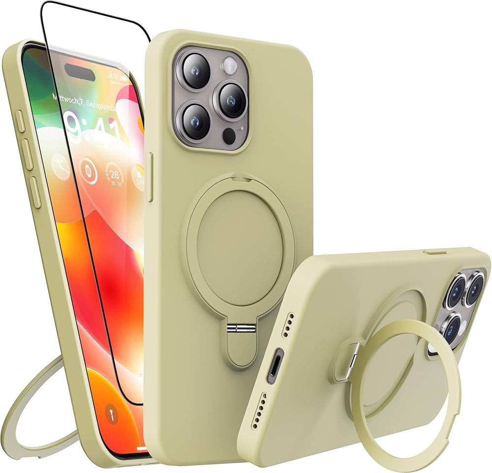 3 in 1 Magnetic Stand for iPhone 13 Pro Case, Liquid Silicone Case,[Compatible with MagSafe][Buil... | Amazon (US)