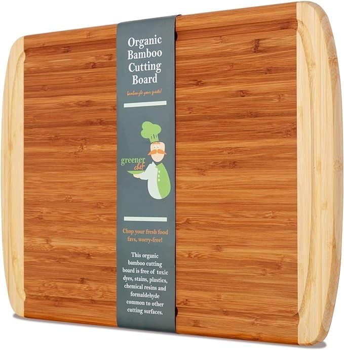 GREENER CHEF 18 Inch Extra Large Bamboo Cutting Board with Lifetime Replacements - Wood XL Cuttin... | Amazon (US)