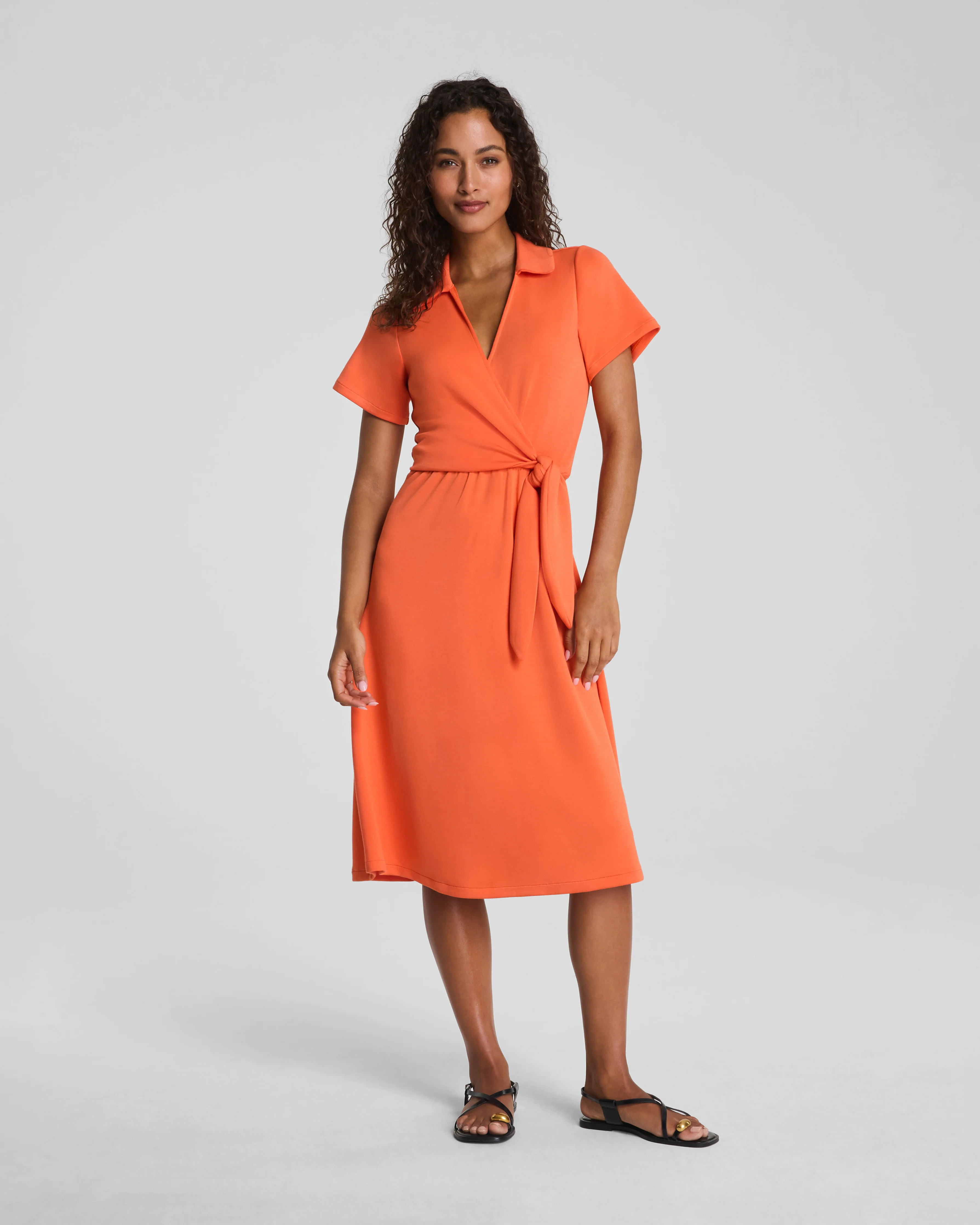 SPANX AirEssentials®Collared Tie-Waist Midi Dress | Spanx
