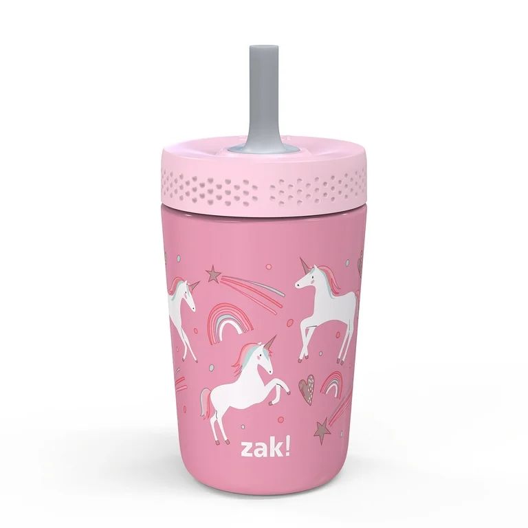 Zak Designs 12oz Fanciful Unicorn Kids Straw Tumbler, Stainless Steel Vacuum Insulated Kincaid Tu... | Walmart (US)