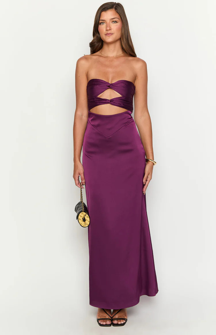 Coco Purple Strapless Maxi Dress | Beginning Boutique (US)
